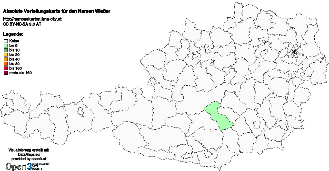 Absolute Verteilungskarten Nachnamen Wießer