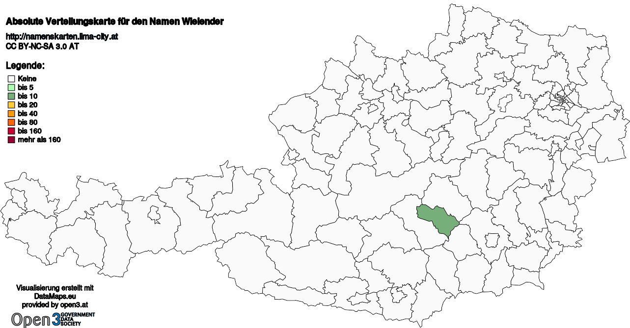 Absolute Verteilungskarten Nachnamen Wielender