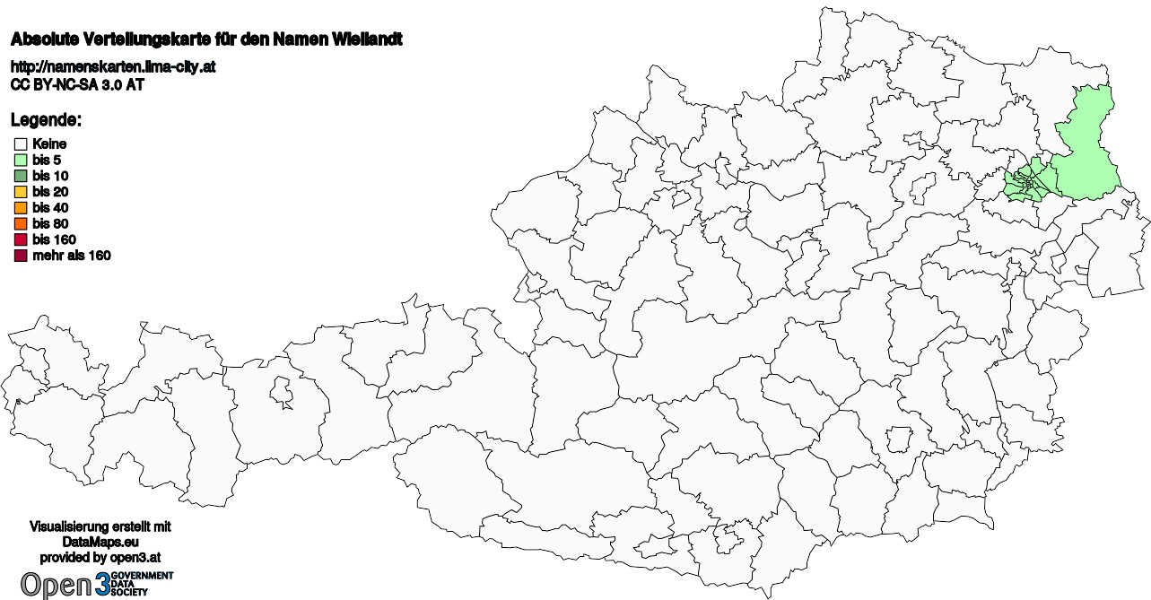 Absolute Verteilungskarten Nachnamen Wiellandt