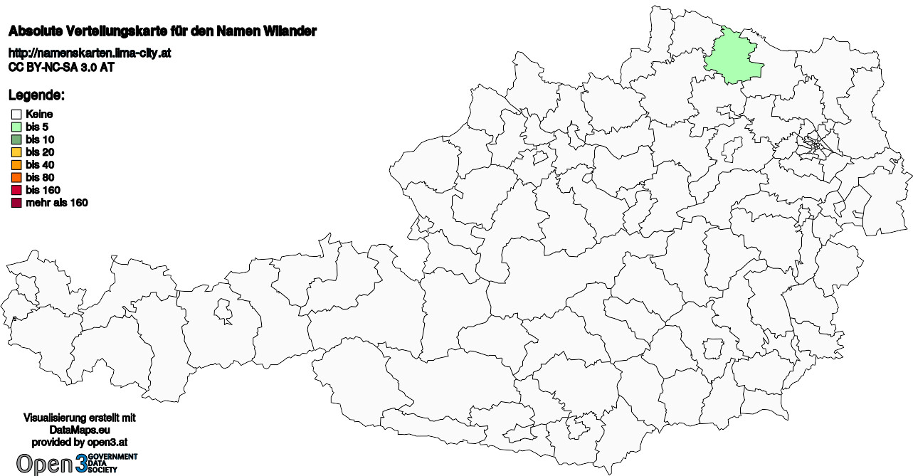 Absolute Verteilungskarten Nachnamen Wilander