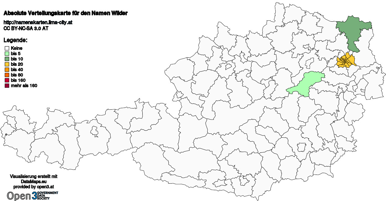 Absolute Verteilungskarten Nachnamen Wilder