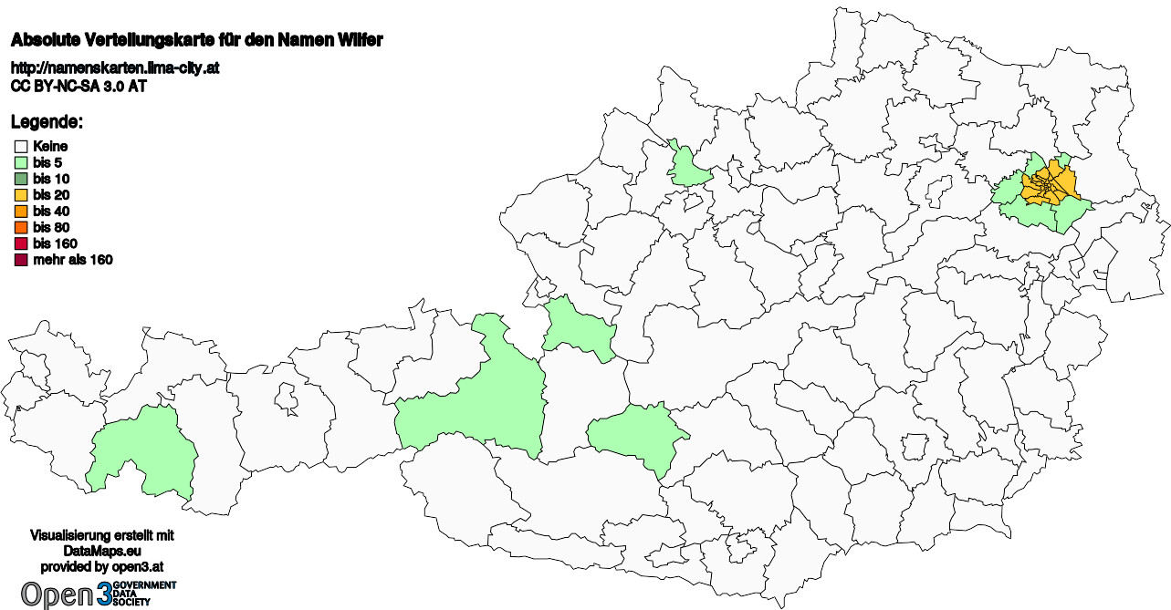 Absolute Verteilungskarten Nachnamen Wilfer