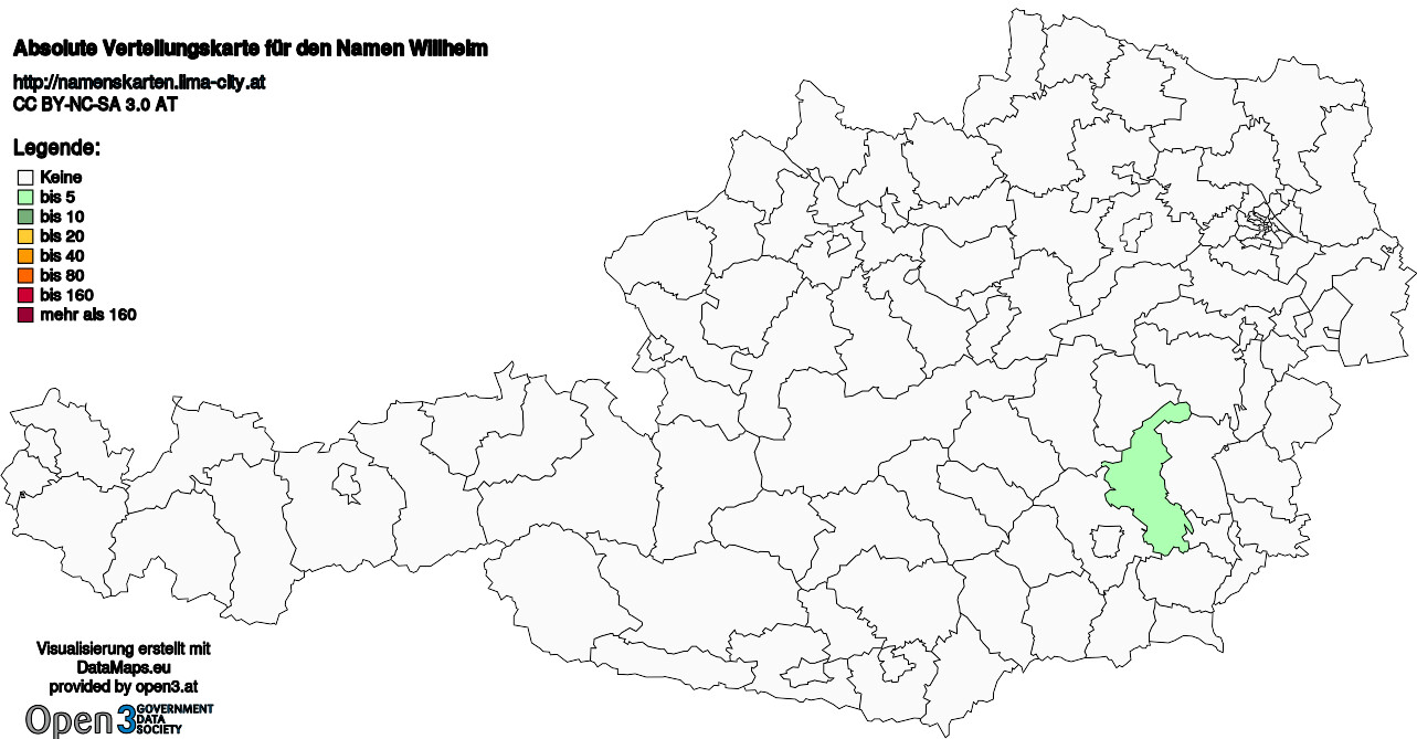 Absolute Verteilungskarten Nachnamen Willhelm
