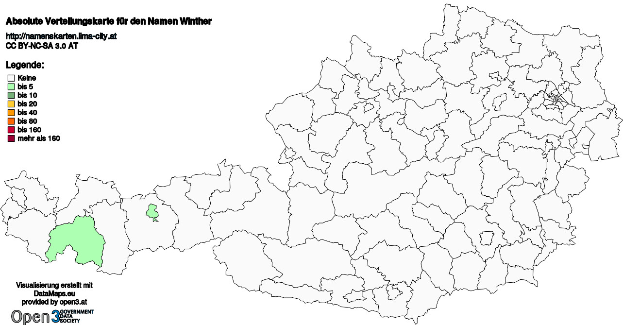Absolute Verteilungskarten Nachnamen Winther
