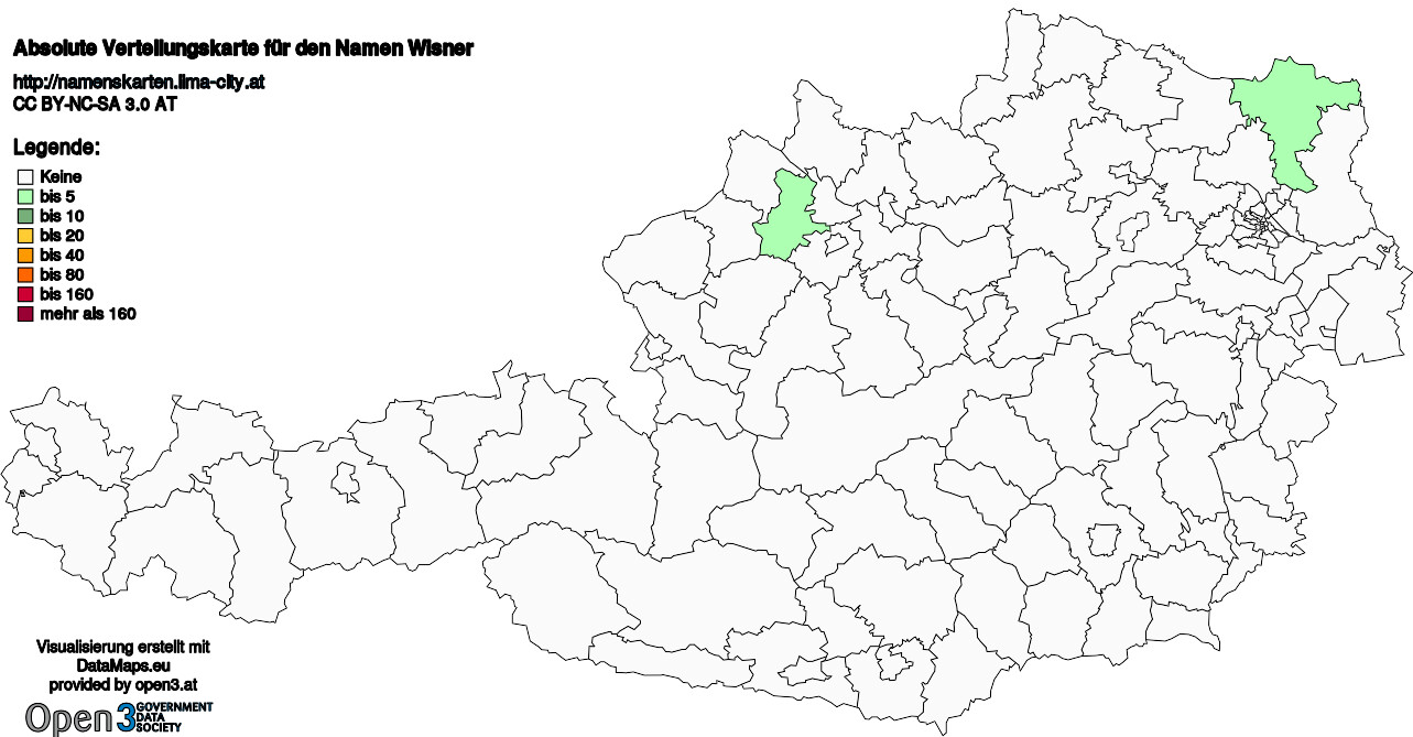 Absolute Verteilungskarten Nachnamen Wisner