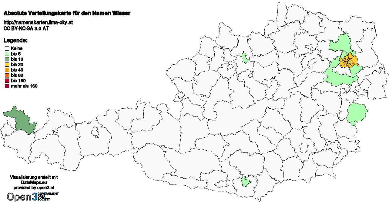 Absolute Verteilungskarten Nachnamen Wisser