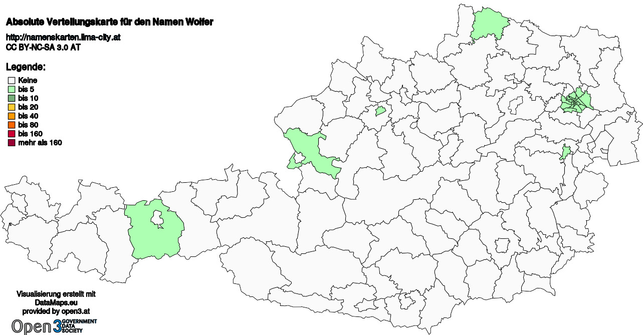 Absolute Verteilungskarten Nachnamen Wolfer