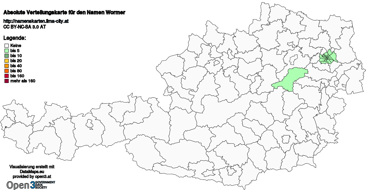 Absolute Verteilungskarten Nachnamen Wormer
