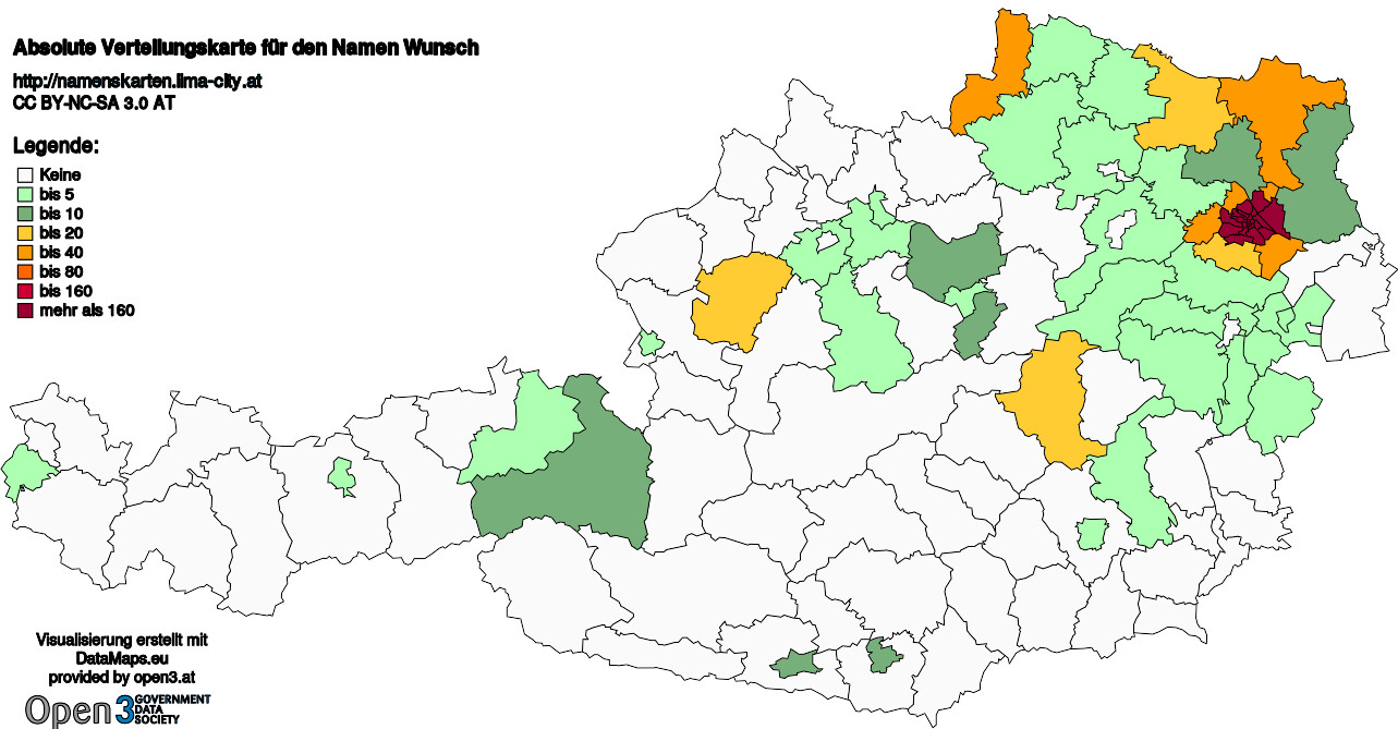 Absolute Verteilungskarten Nachnamen Wunsch