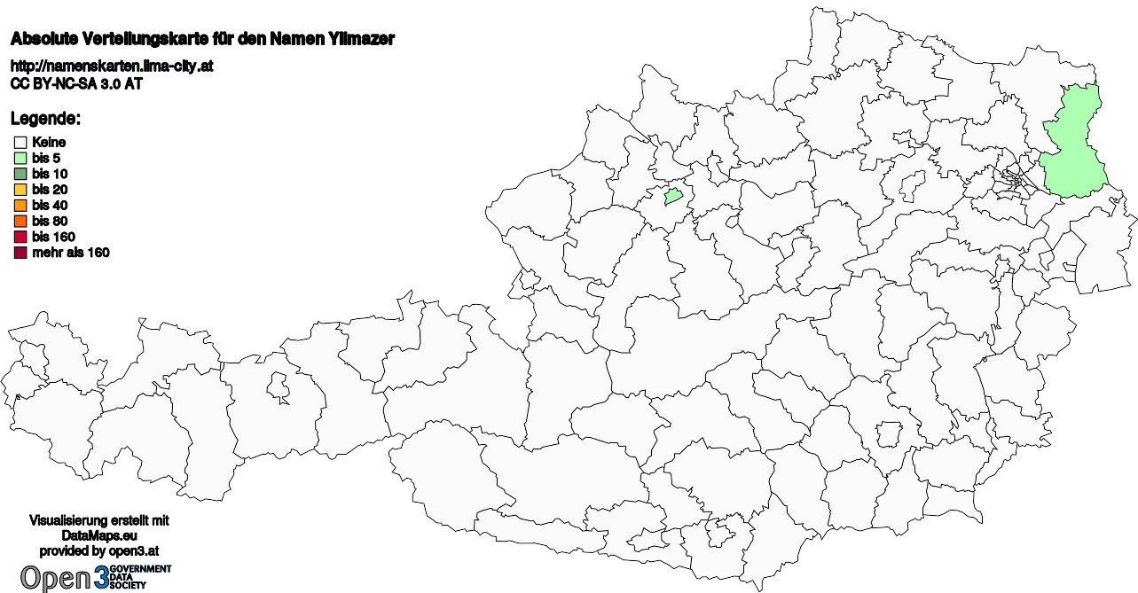 Absolute Verteilungskarten Nachnamen Yilmazer